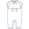 Blessed Embroidered Collared Short Sleeve Playsuit - Blue - Magnolia BabyPlaysuit