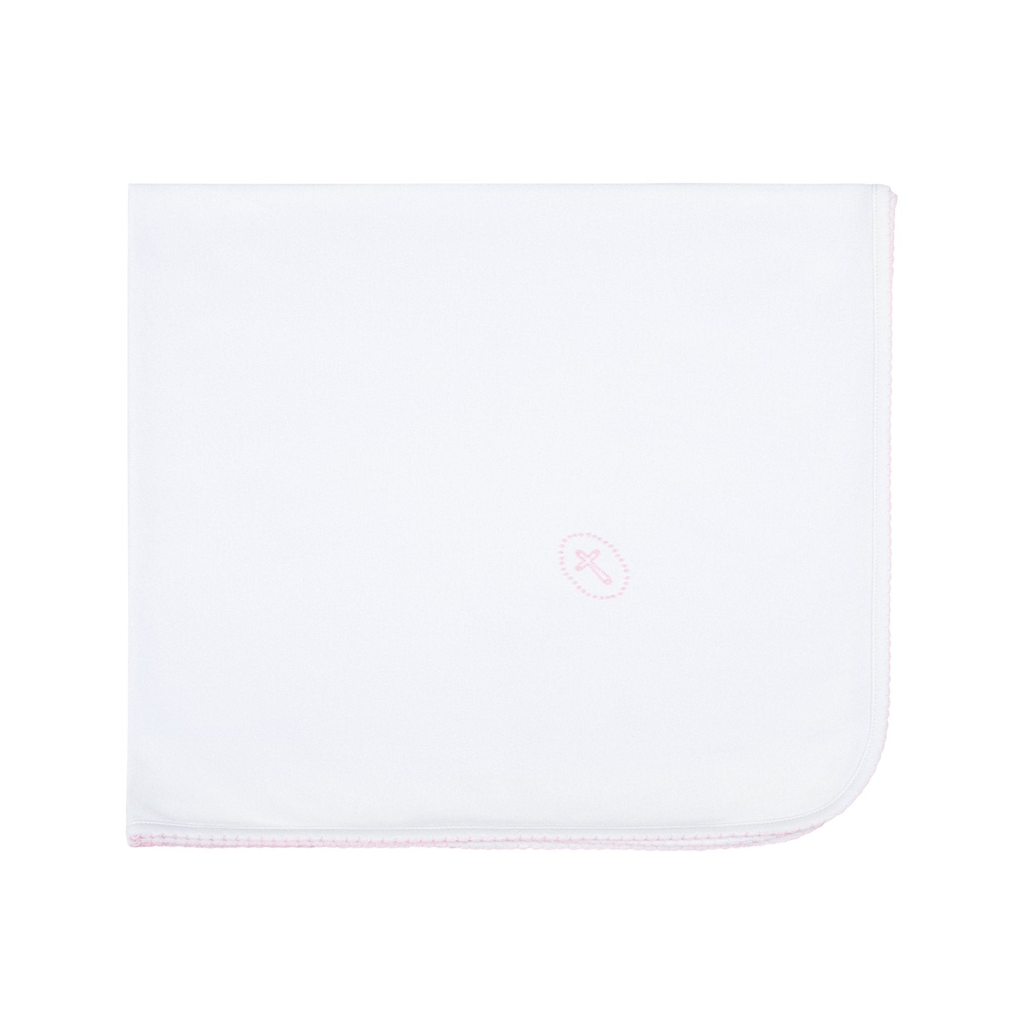 Blessed Embroidered Receiving Blanket - Pink - Magnolia Baby Girl