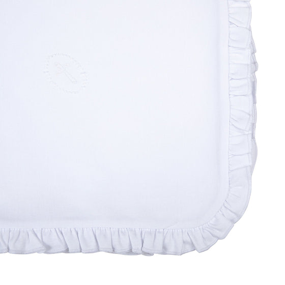 Blessed Embroidered Ruffle Receiving Blanket - White - Magnolia BabyReceiving Blanket