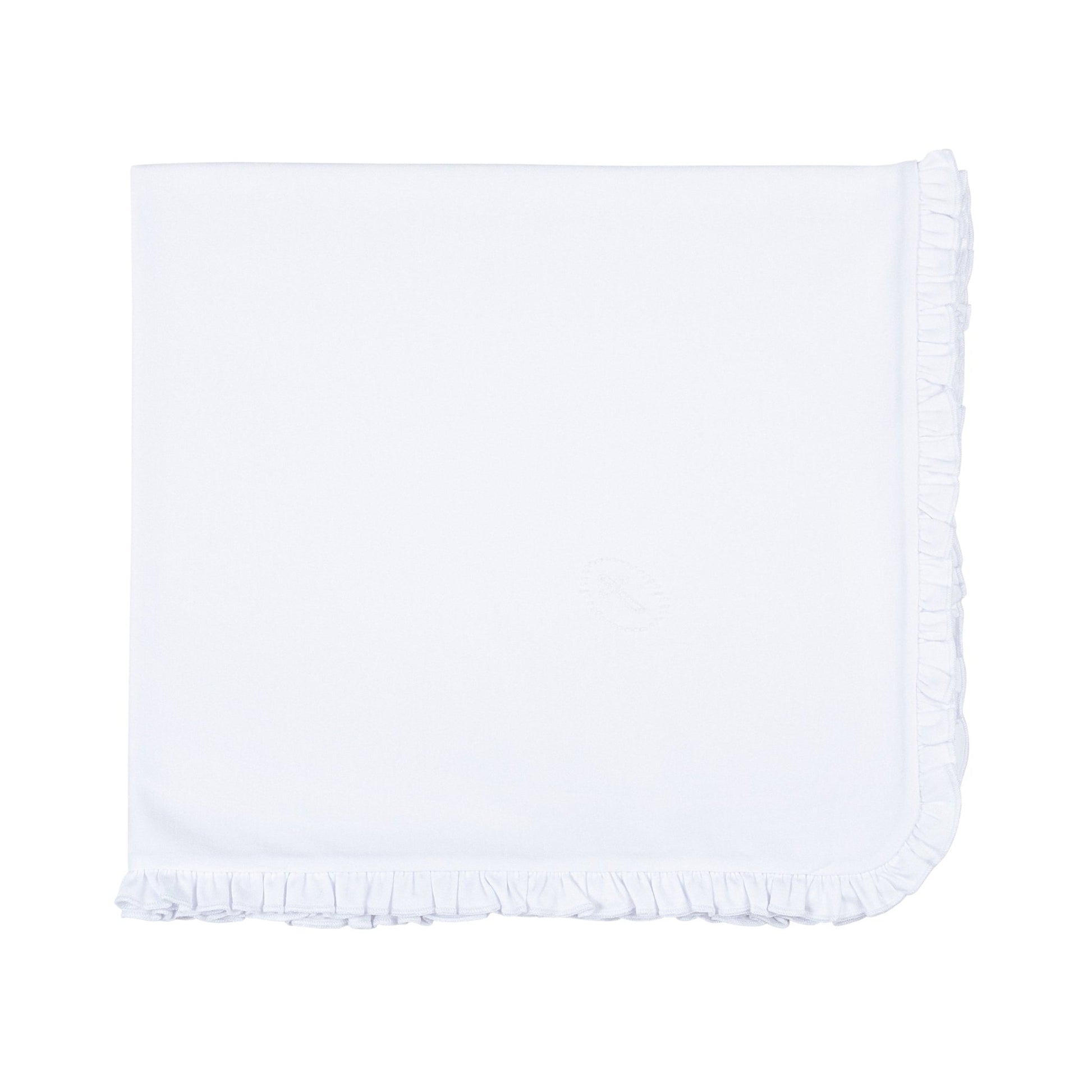 Blessed Embroidered Ruffle Receiving Blanket - White - Magnolia Baby Girl