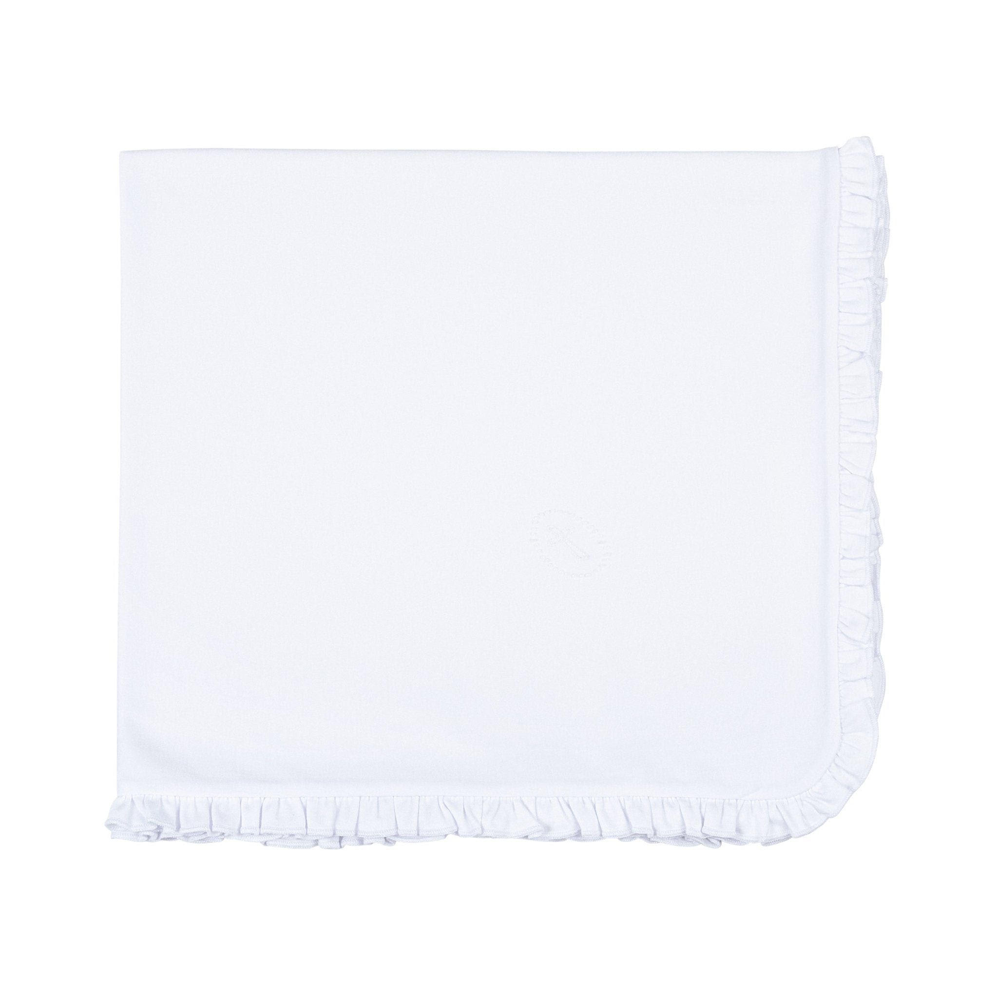 Blessed Embroidered Ruffle Receiving Blanket - White - Magnolia Baby Girl