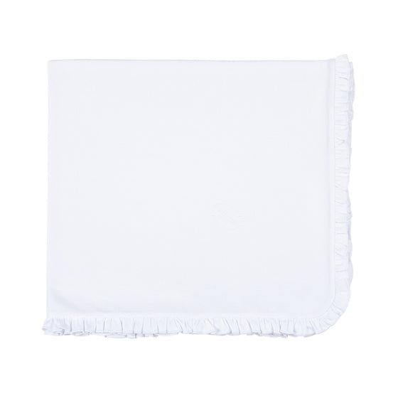 Blessed Embroidered Ruffle Receiving Blanket - White - Magnolia BabyReceiving Blanket