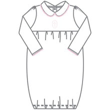  Blessed Fall 24 Embroidered Collared Long Sleeve Gown - Pink - Magnolia BabyGown