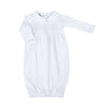 Blessed Fall 24 Embroidered Collared Long Sleeve Gown - White - Magnolia BabyGown