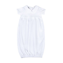  Blessed Fall 24 Embroidered Collared Short Sleeve Gown - White - Magnolia BabyGown