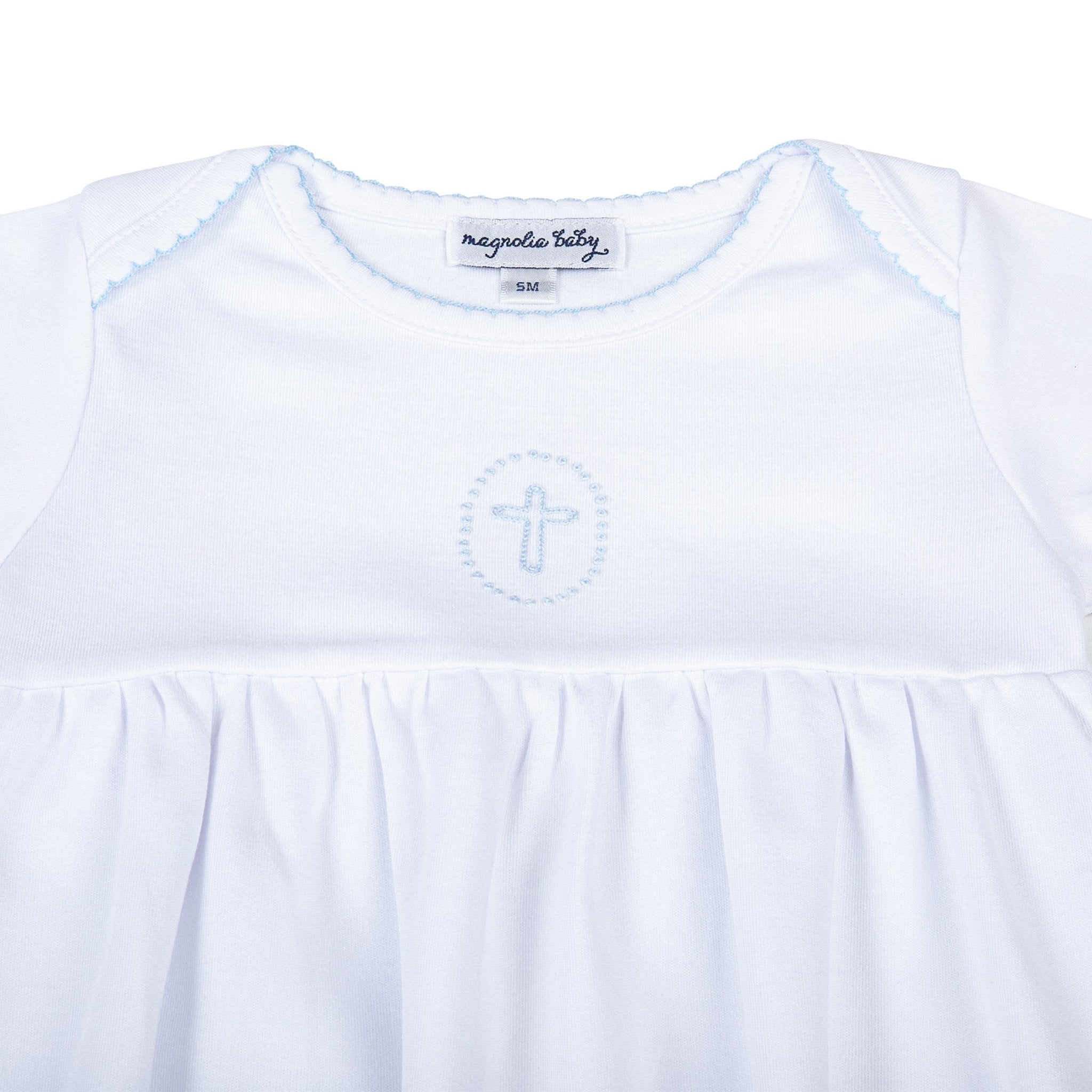 Blessed  Embroidered Gown - Blue - Magnolia Baby Unisex