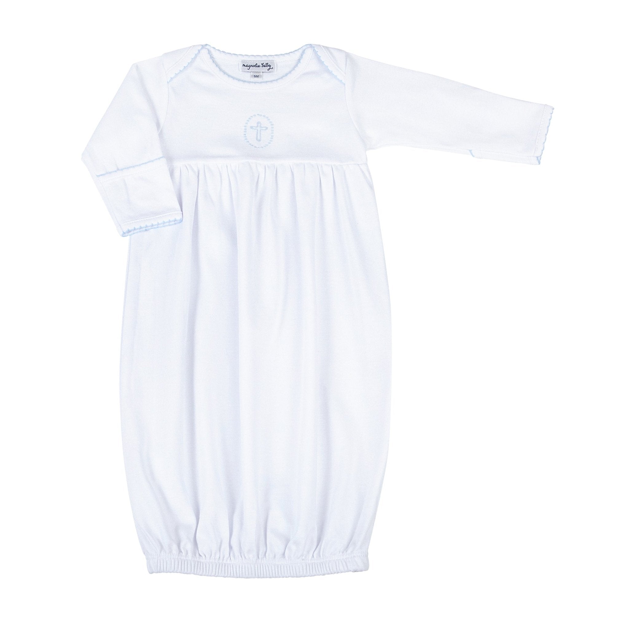 Blessed  Embroidered Gown - Blue - Magnolia Baby Unisex