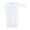 Blessed Fall 24 Embroidered Gathered Gown - Blue - Magnolia BabyGown