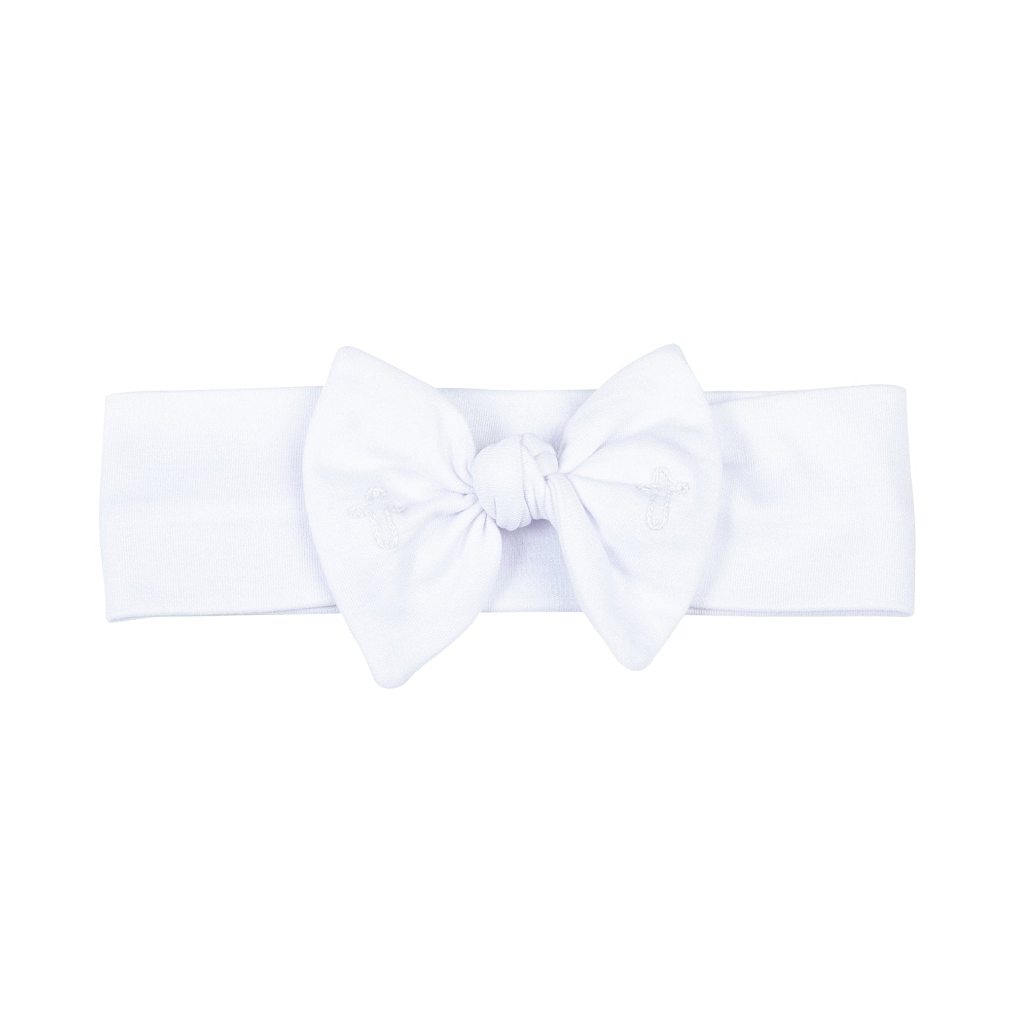 Blessed Embroidered Headband - White - Magnolia Baby Girl