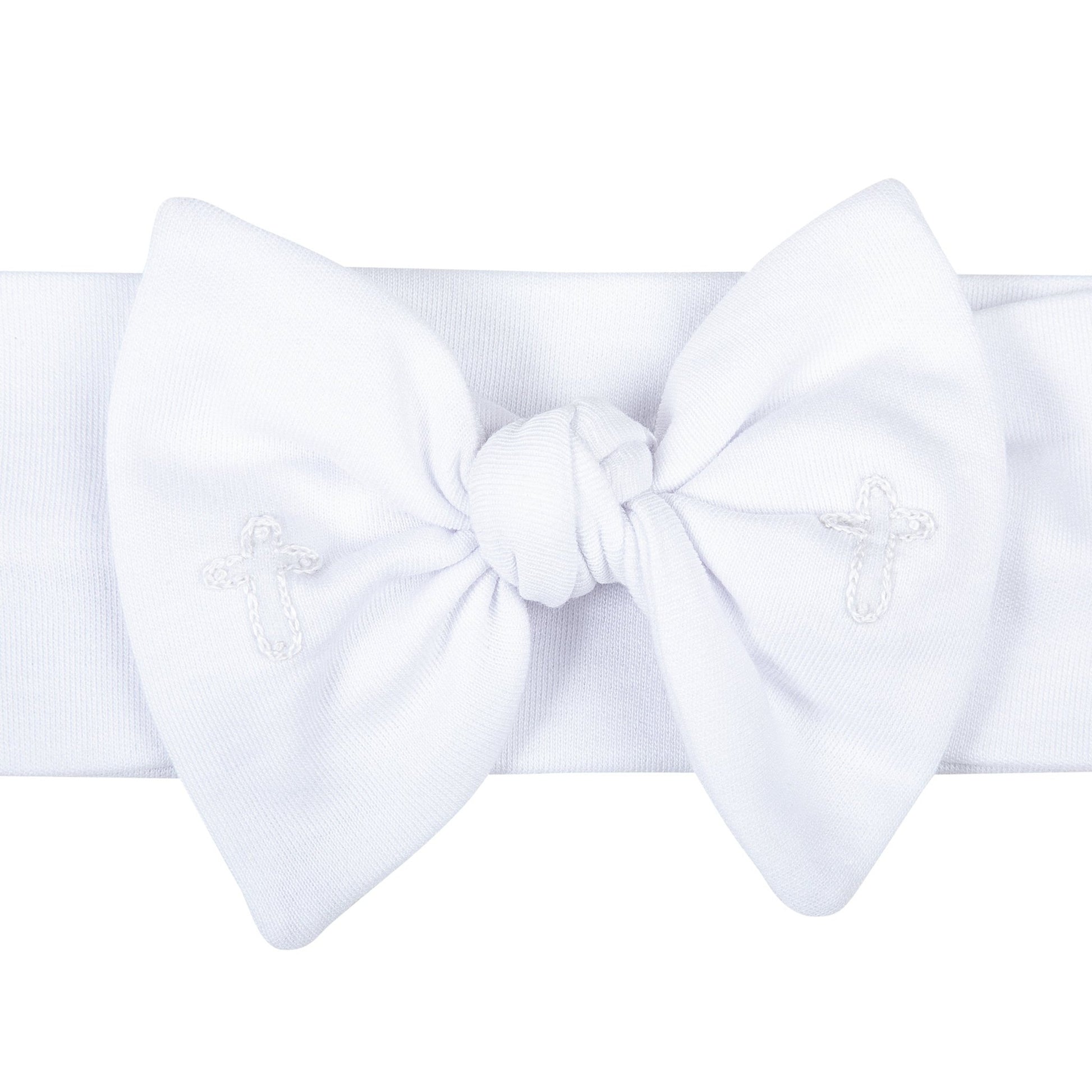 Blessed Embroidered Headband - White - Magnolia Baby Girl