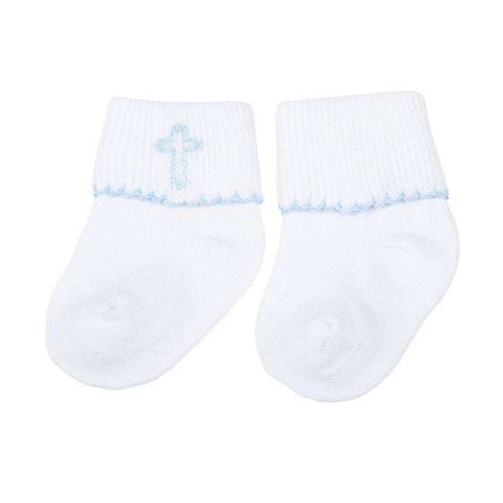 Blessed Fall 24 Embroidered Socks - Blue - Magnolia BabySocks