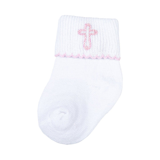 Blessed Fall 24 Embroidered Socks - Pink - Magnolia BabySocks