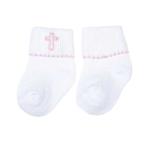 Blessed Fall 24 Embroidered Socks - Pink - Magnolia BabySocks