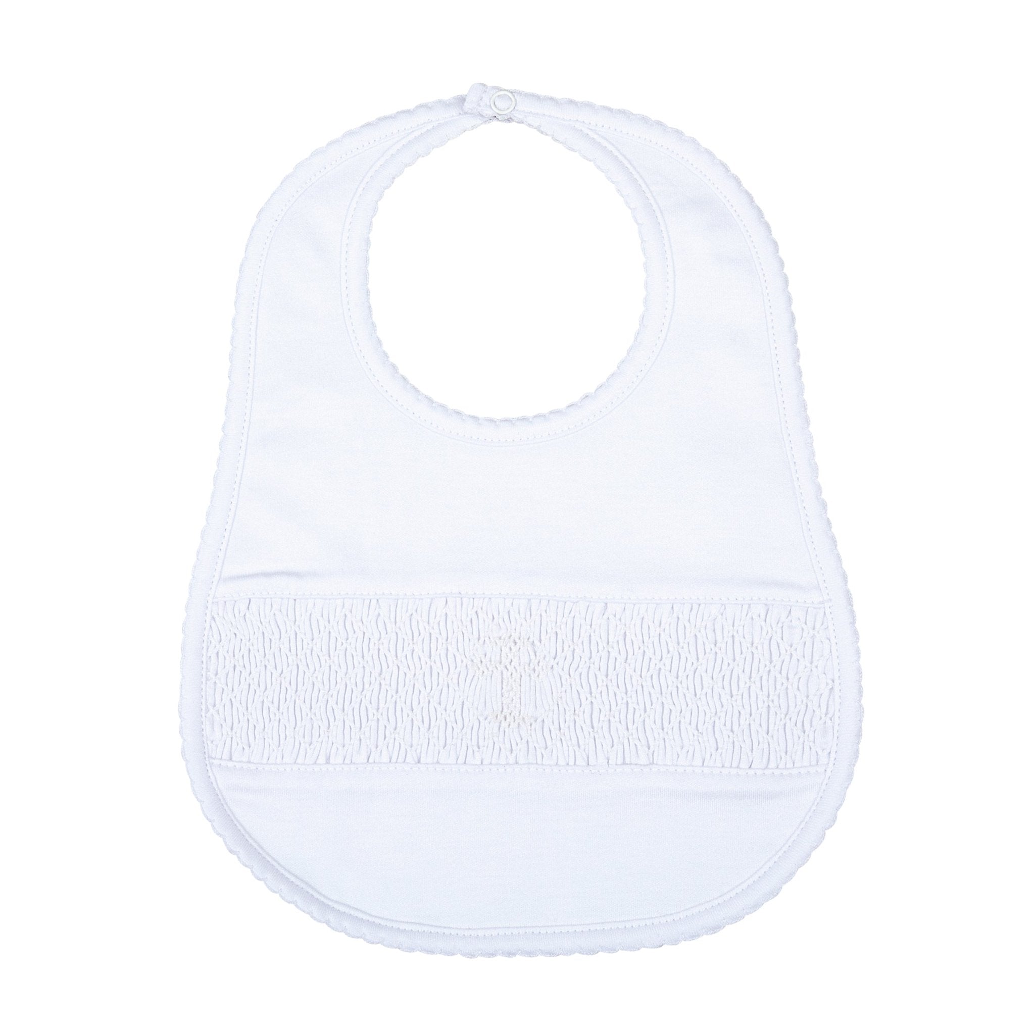 Blessed Smocked Bib - White - Magnolia Baby Unisex