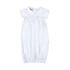 Blessed Fall 24 Smocked Girl Short Sleeve Gown - White - Magnolia BabyGown