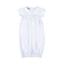  Blessed Fall 24 Smocked Girl Short Sleeve Gown - White - Magnolia BabyGown