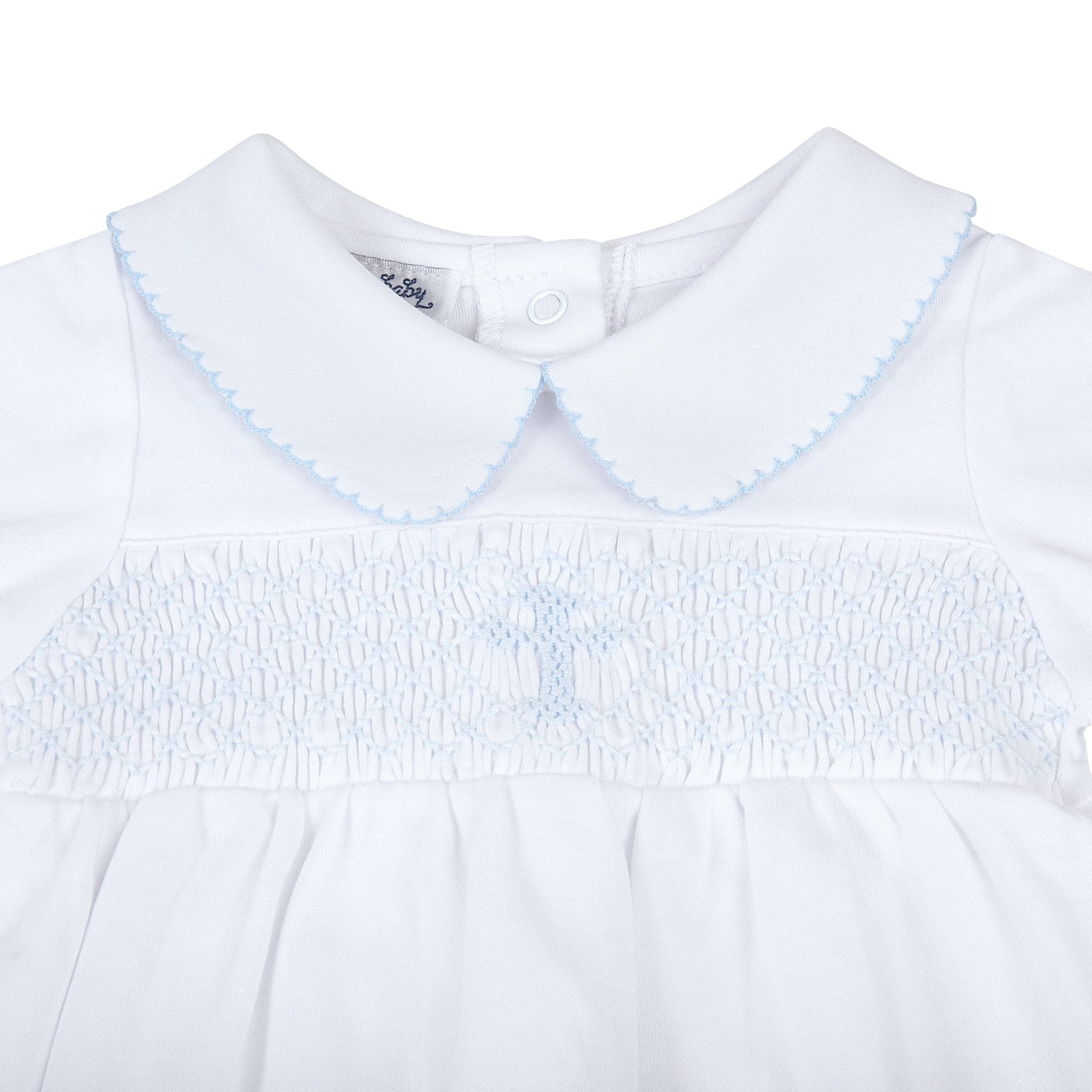 Blessed Smocked Long Sleeve Gown - Blue - Magnolia Baby Unisex