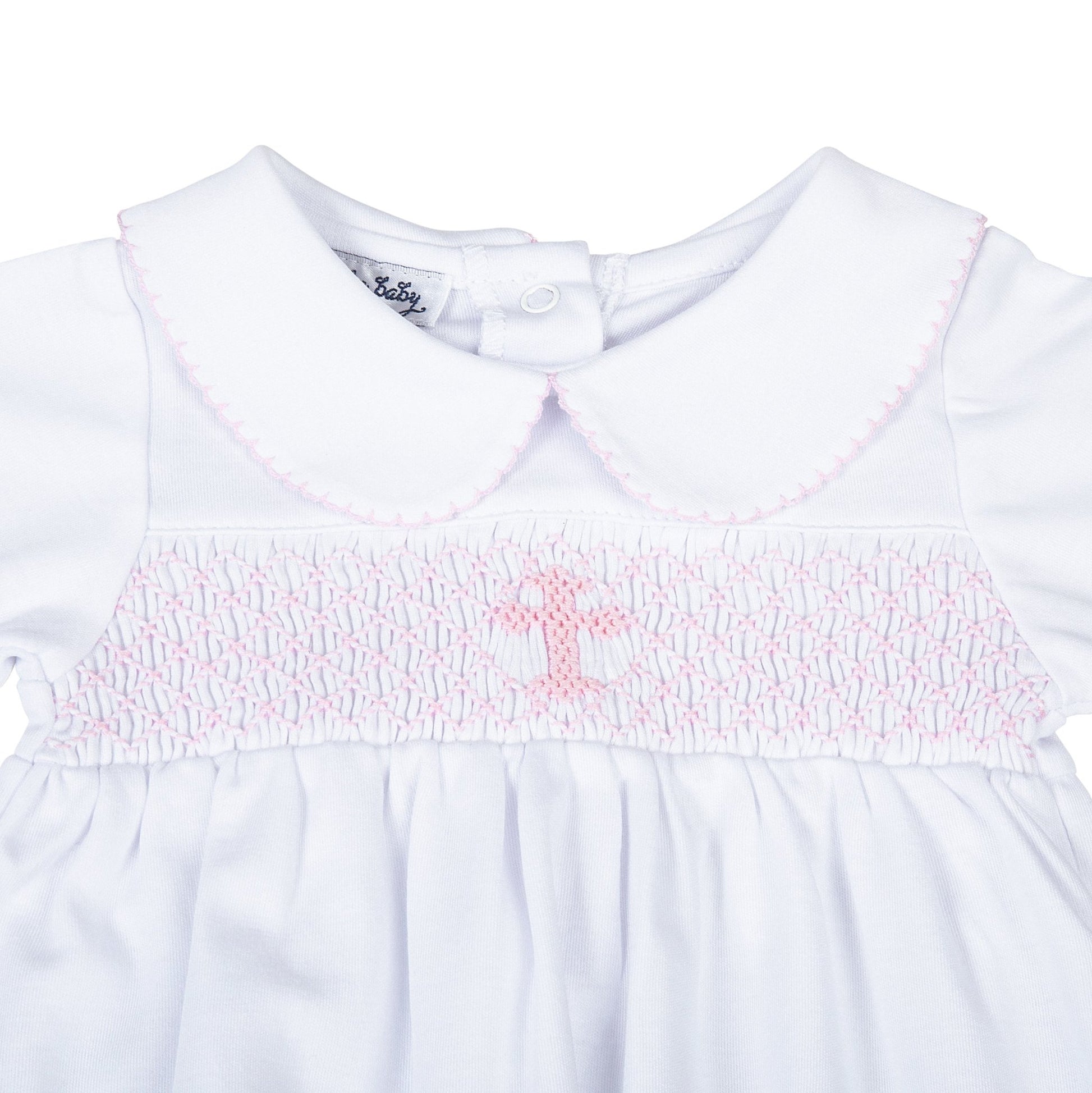 Blessed Smocked Long Sleeve Gown - Pink - Magnolia Baby Girl