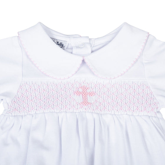 Blessed Fall 24 Smocked Long Sleeve Gown - Pink - Magnolia BabyGown