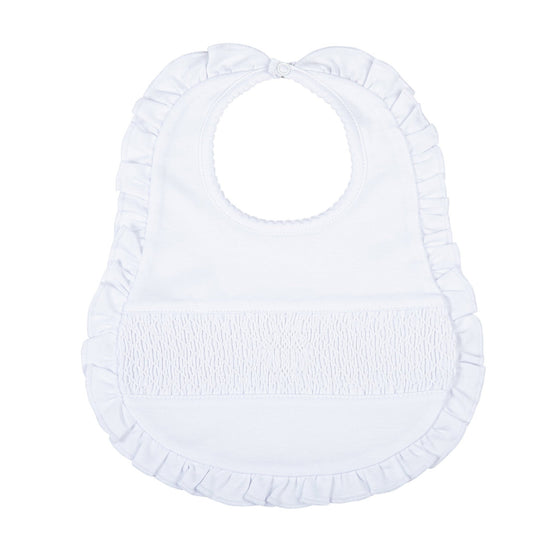 Blessed Fall 24 Smocked Ruffle Bib - White - Magnolia BabyBib