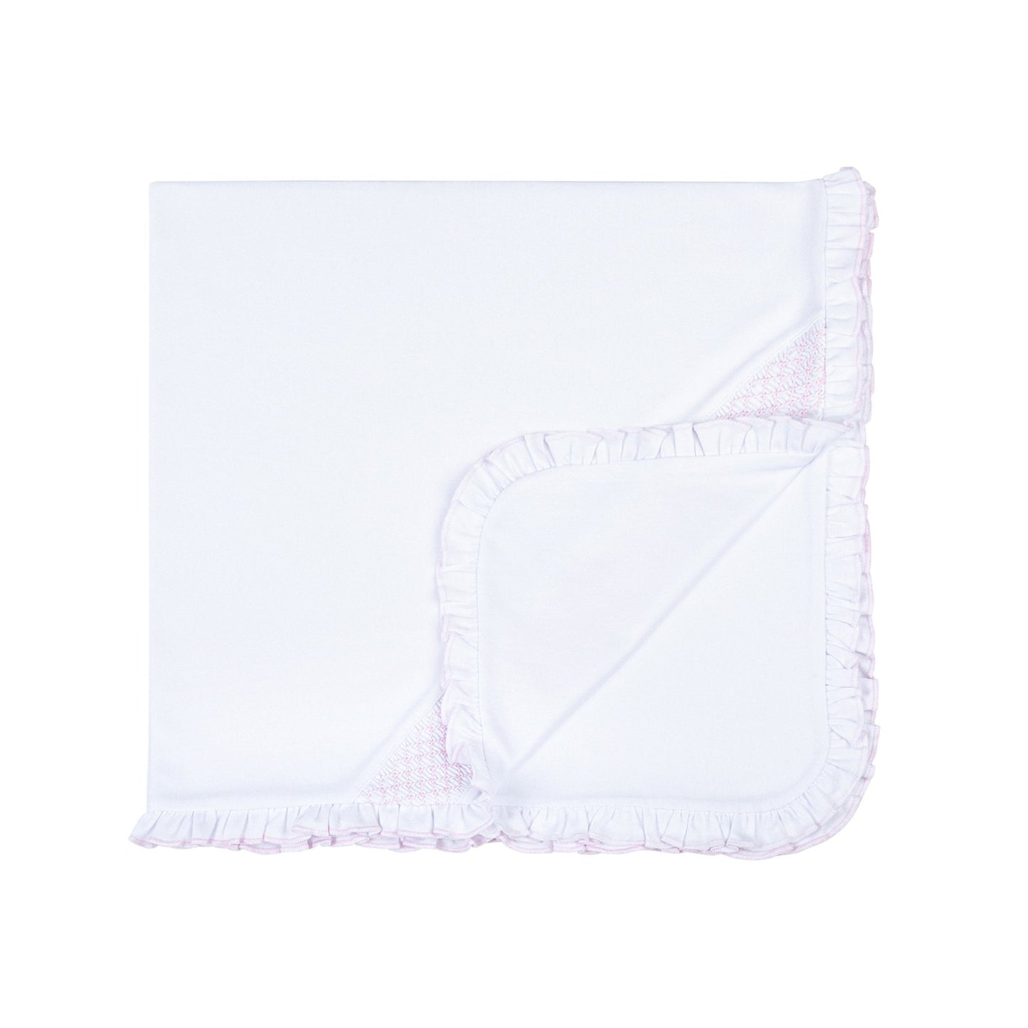 Blessed Smocked Ruffle Receiving Blanket - Pink - Magnolia Baby Girl