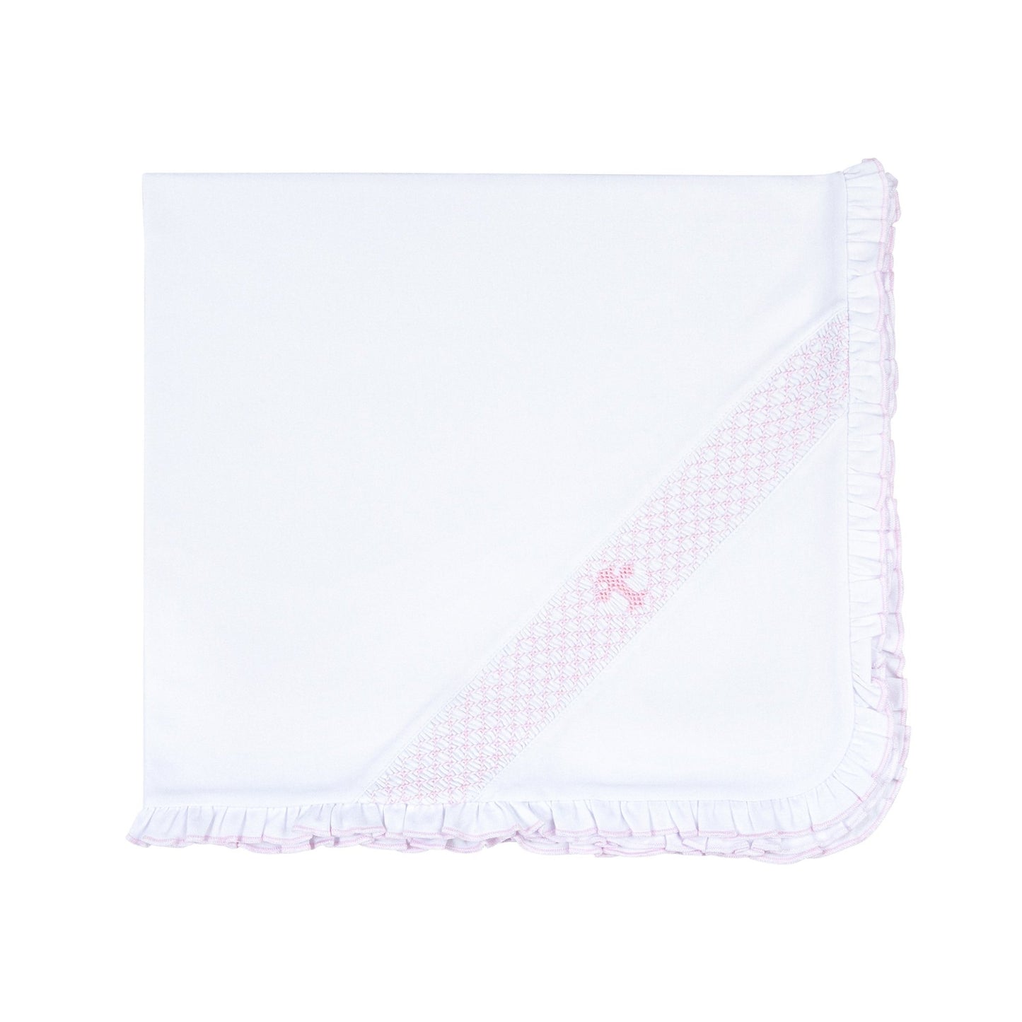 Blessed Smocked Ruffle Receiving Blanket - Pink - Magnolia Baby Girl