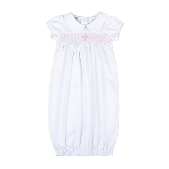 Blessed Fall 24 Smocked Short Sleeve Gown - Pink - Magnolia BabyGown