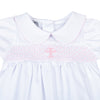 Blessed Fall 24 Smocked Short Sleeve Gown - Pink - Magnolia BabyGown