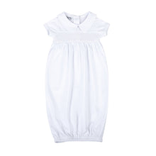  Blessed Fall 24 Smocked Short Sleeve Gown - White - Magnolia BabyGown