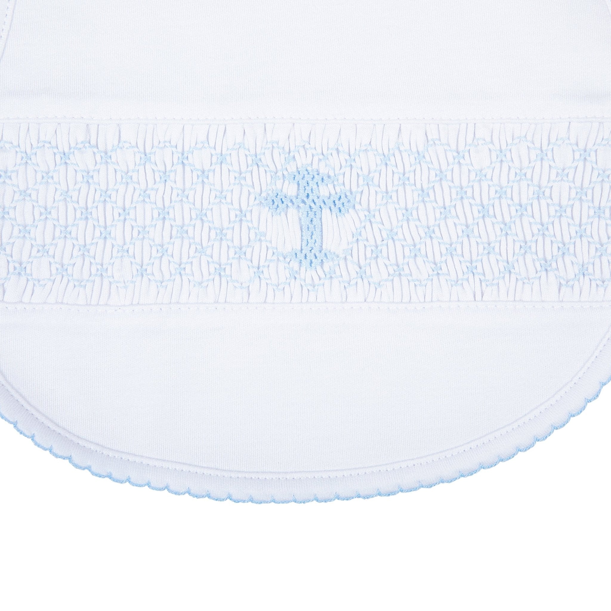 Blessed Smocked Bib - Light Blue - Magnolia BabyBib