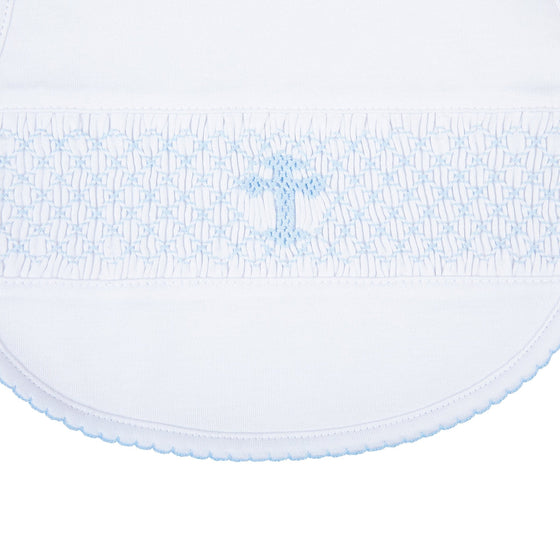 Blessed Smocked Bib - Light Blue - Magnolia BabyBib