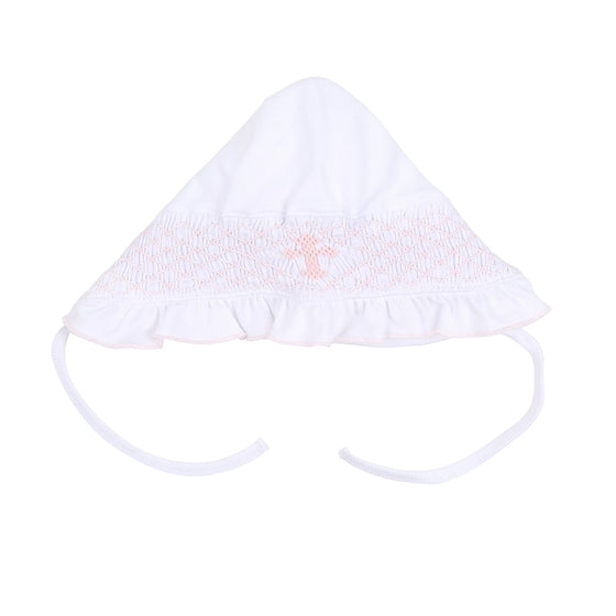 Blessed Smocked Bonnet - Pink - Magnolia BabyHat