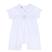  Blessed Smocked Collared Short Playsuit - Blue - Magnolia BabyShort Playsuit