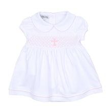  Blessed Smocked Collared Short Sleeve Dress - Pink - Magnolia BabyDress