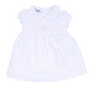 Blessed Smocked Collared Short Sleeve Dress - White - Magnolia BabyDress