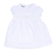  Blessed Smocked Collared Short Sleeve Dress - White - Magnolia BabyDress