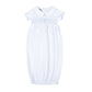 Blessed Smocked Short Sleeve Gown - Blue - Magnolia Baby Unisex
