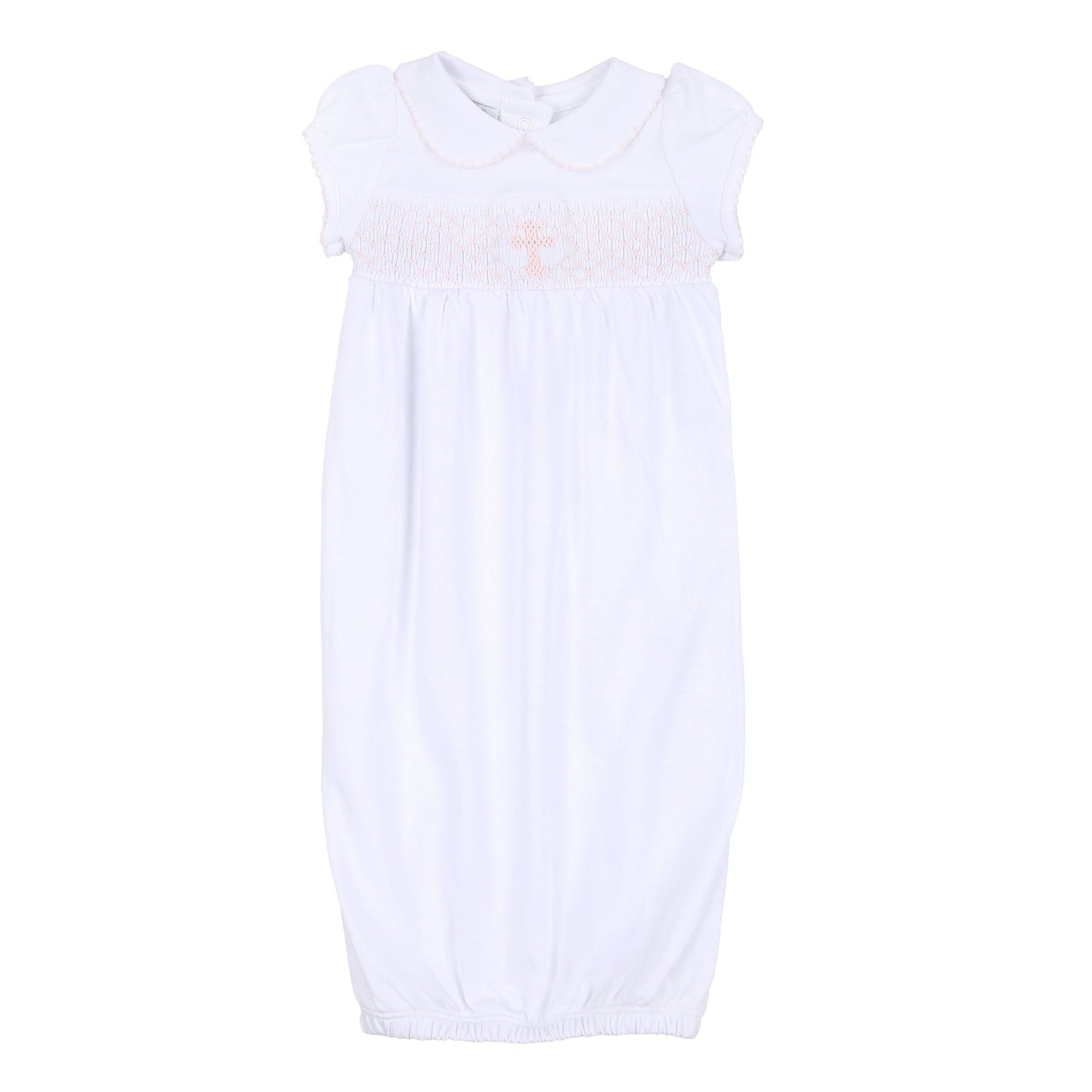 Blessed Smocked Short Sleeve Gown - Pink - Magnolia Baby Girl