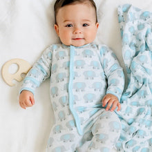  Blue Elephant Gift Set - Footie + Blanket + Teether - Magnolia BabyGift Set