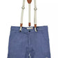 Blue Gauze Captain Suspender Shorts - Magnolia BabyShorts