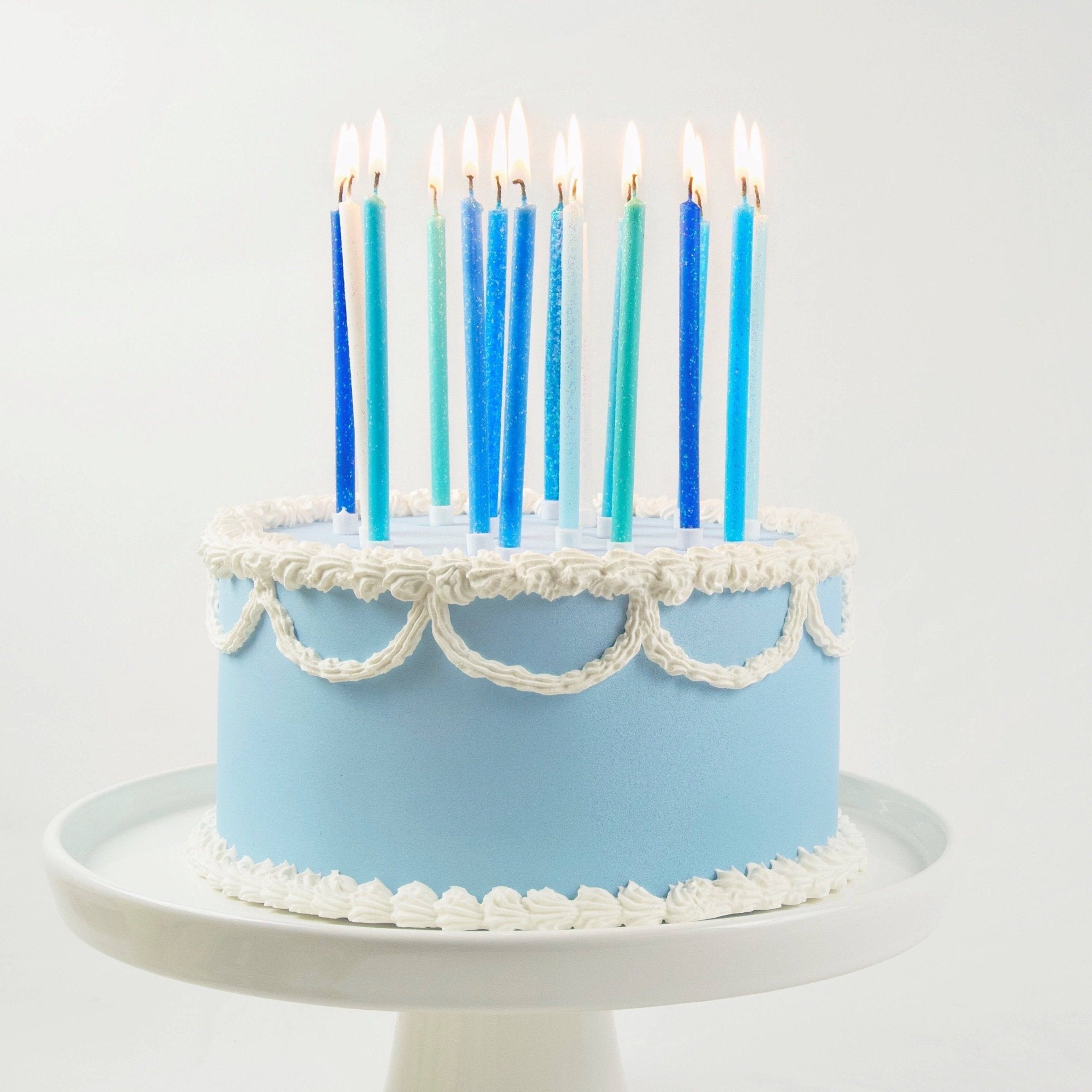 Blue Gradient Glitter Birthday Candles - Magnolia BabyBirthday Candles