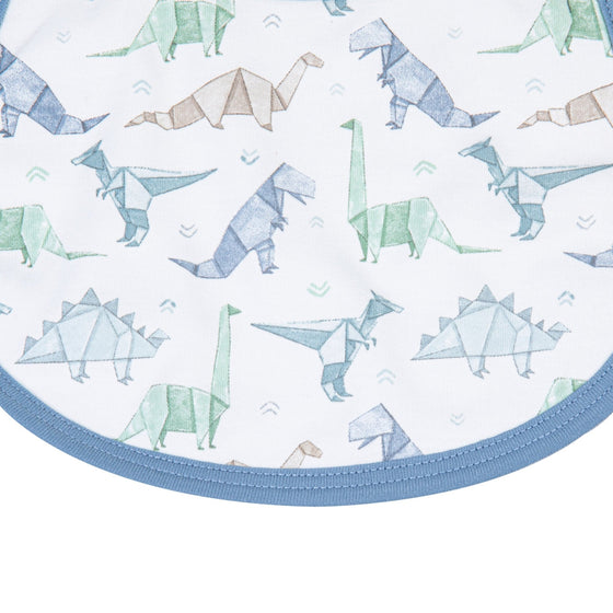 Blue Origami Dinos Bib by Luna and Arlo - Magnolia BabyBib