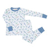 Blue Origami Dinos Long Pajamas by Luna and Arlo - Magnolia BabyLong Pajamas