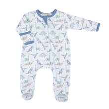  Blue Origami Dinos Zip Footie by Luna and Arlo - Magnolia BabyFootie