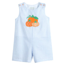  Blue Seersucker Pumpkin Shortalls - Magnolia BabyShortall