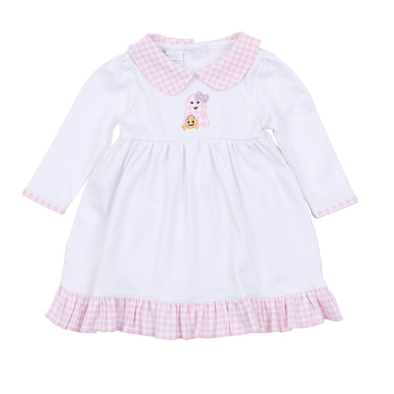 Boo Crew! Applique Collared Long Sleeve Dress - Pink - Magnolia BabyDress