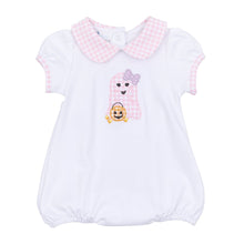  Boo Crew! Applique Collared Short Sleeve Bubble - Pink - Magnolia BabyBubble