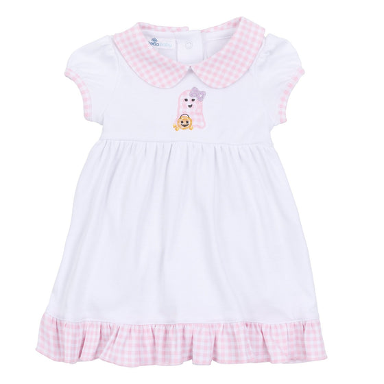 Boo Crew! Applique Collared Short Sleeve Dress - Pink - Magnolia BabyDress