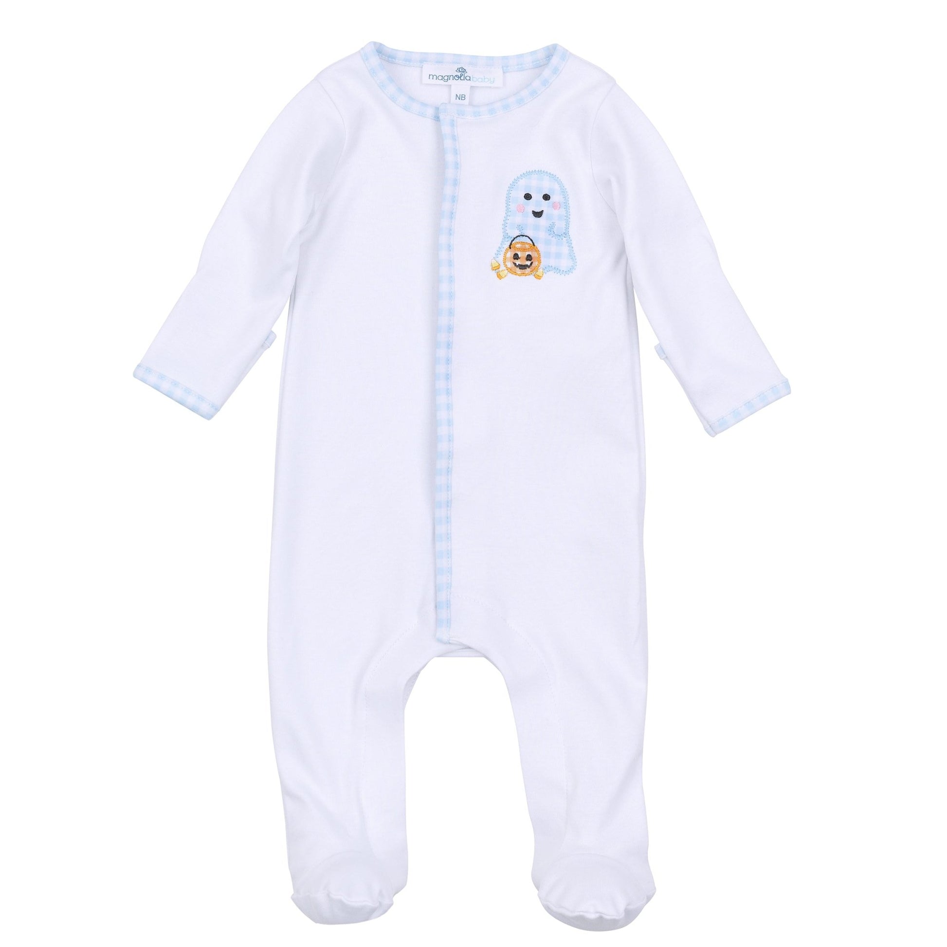 Boo Crew! Applique Footie - Light Blue - Magnolia BabyFootie