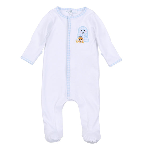 Boo Crew! Applique Footie - Light Blue - Magnolia BabyFootie